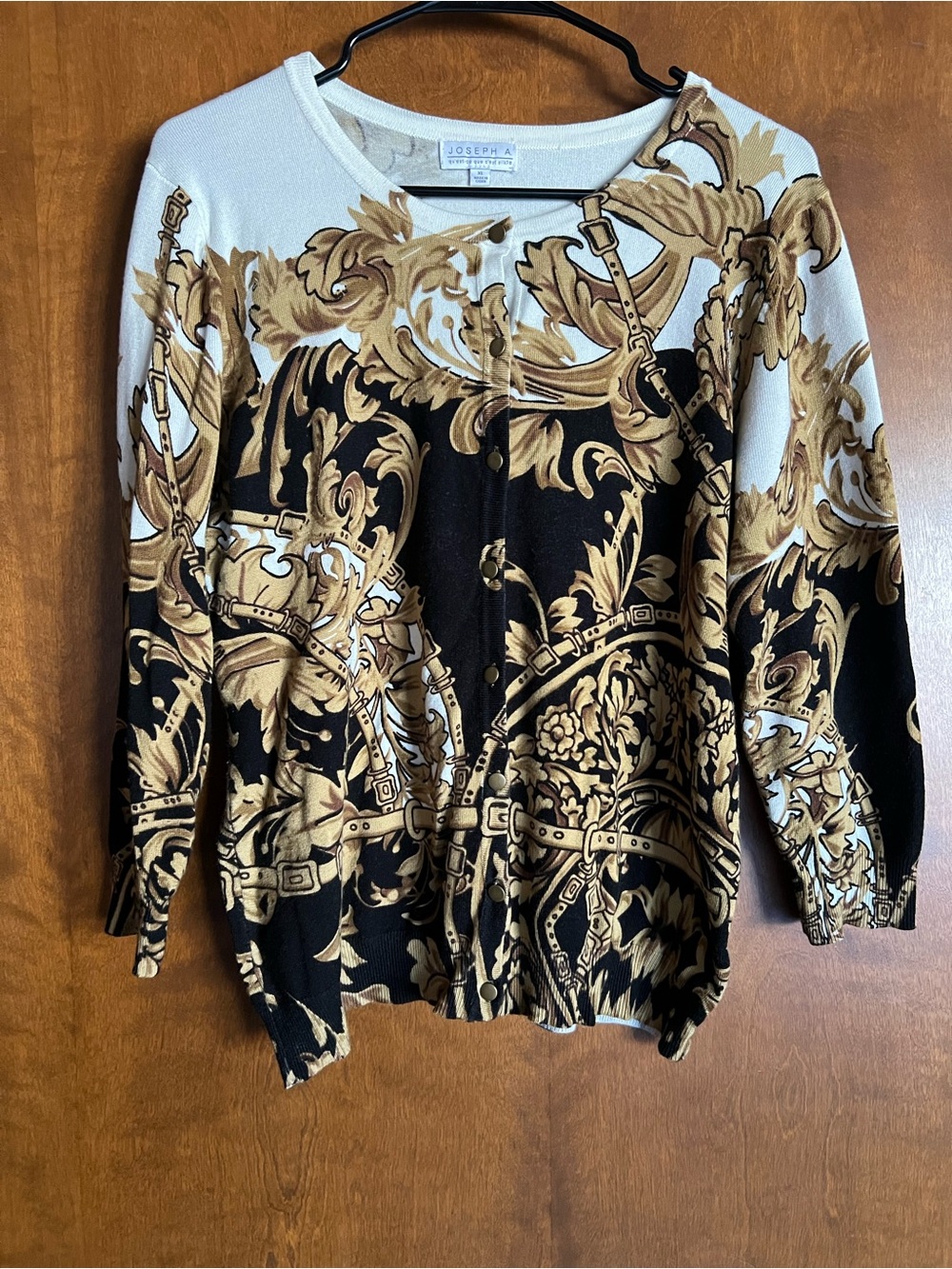 Joseph Black & Cream Baroque Print Long Sleeve Sweater